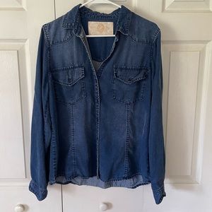 Bella Dahl denim long sleeve blouse, Size L